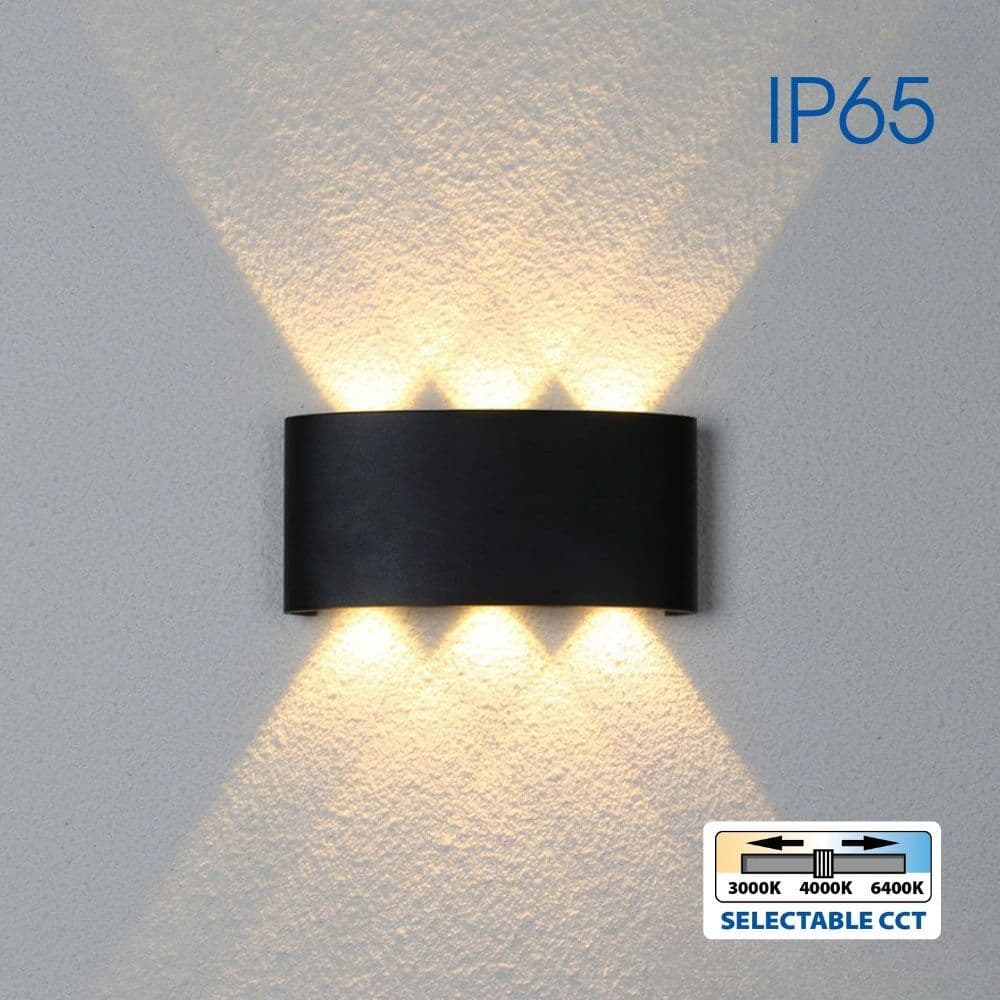 LED фасаден аплик ARUBA LED 6W черен CCT (3000/4000/6400K)