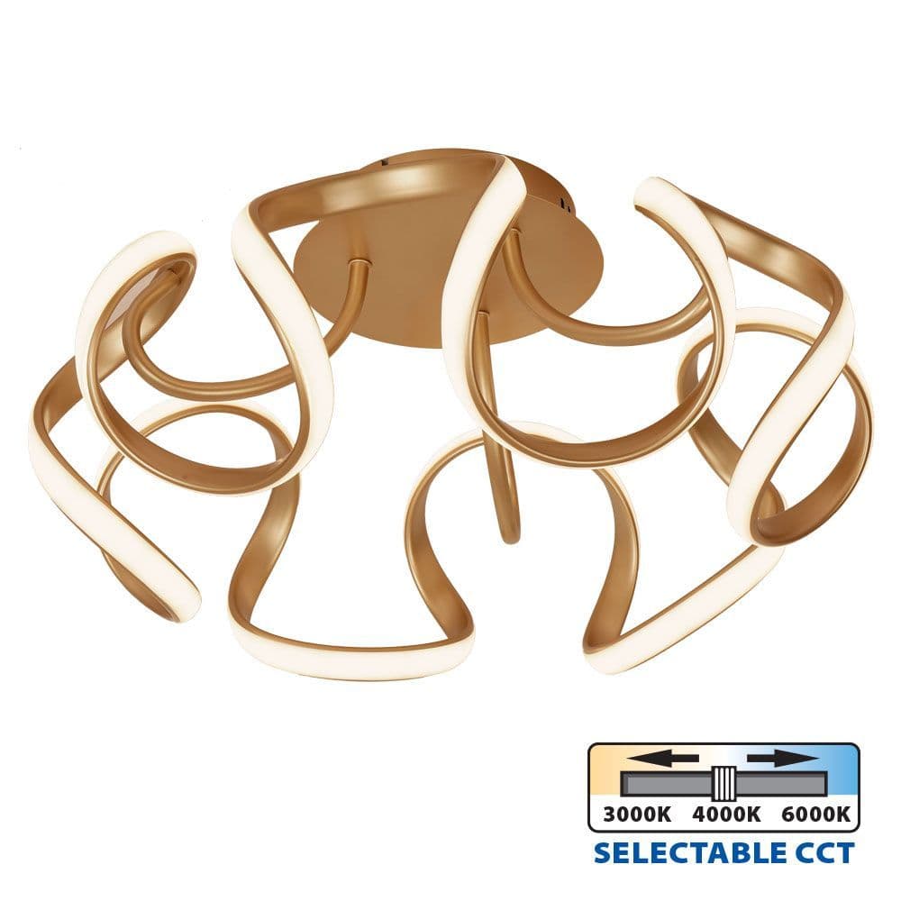 LED Плафон MEANDRA-C LED · 54W · Злато · CCT-SWITCH · 3000–4000–6000K